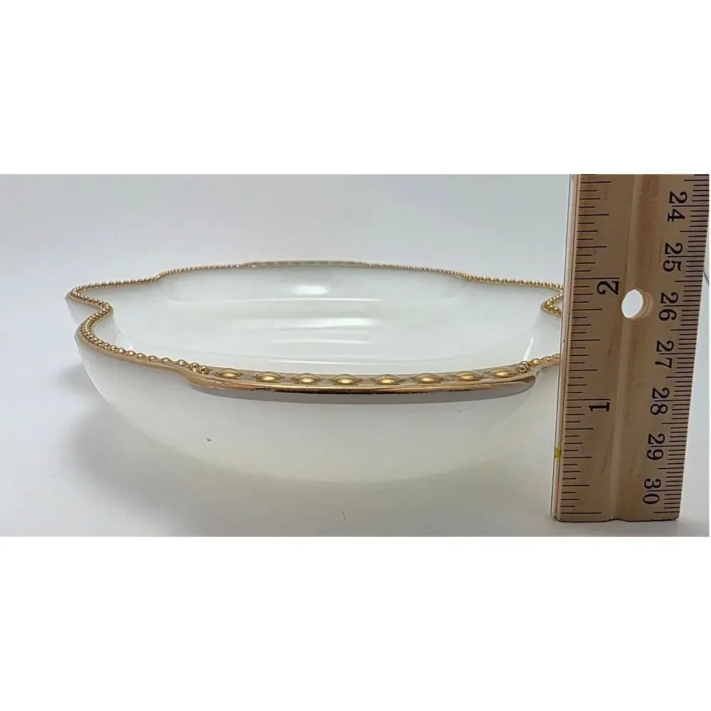 Fire King Anchor Hocking Milk Glass Relish Tray Divided Dish